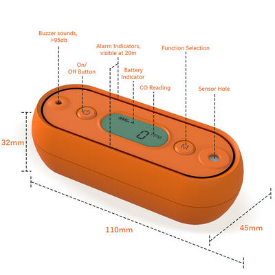 سعر جيد كاشف إنذار ثاني أكسيد الكربون المحمول المدمج مع شاشة رقمية 125 غرام الانترنت