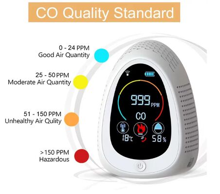 سعر جيد Portable Carbon Monoxide & Smoke Alarm Detector Indoor Air Quality Monitor with LCD Display, 85dB Alarm الانترنت