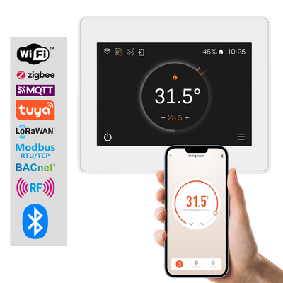 سعر جيد بروتوكول متعدد الحرارة الذكية HVAC التشغيل الحراري WiFi / Zigbee / Tuya ، تطبيق عن بعد / التحكم بشاشة اللمس ، نظام 2/4 أنبوب متوافق الانترنت