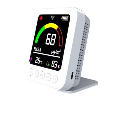سعر جيد بيع بالجملة جهاز مراقبة جودة الهواء Tuya Smart WiFi - كاشف رطوبة PM2.5 Temp في الوقت الحقيقي يعمل بالبطاريات الانترنت