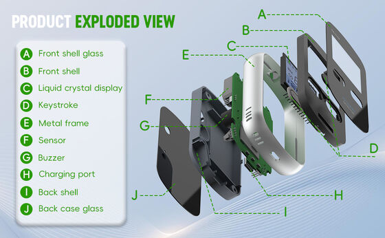 جهاز مراقبة غاز أول أكسيد الكربون المنزلي الاحترافي - كاشف تسرب أول أكسيد الكربون الرقمي مع إنذار مرئي/مسموع - احمِ عائلتك من القتلة الصامتين