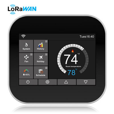 وحدة تحكم لاسلكية قابلة للبرمجة لـ Lorawan Smart Thermostat لأنظمة التدفئة تحت الأرض والتدفئة والتهوية وتكييف الهواء (HVAC) للاستخدام المنزلي والتجاري